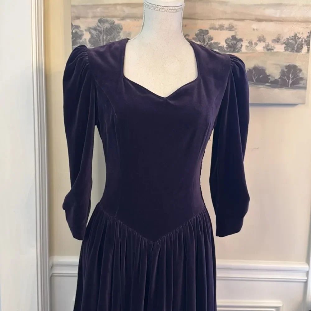 Vintage 80’s Laura Ashley Velvet Gown. UK 12